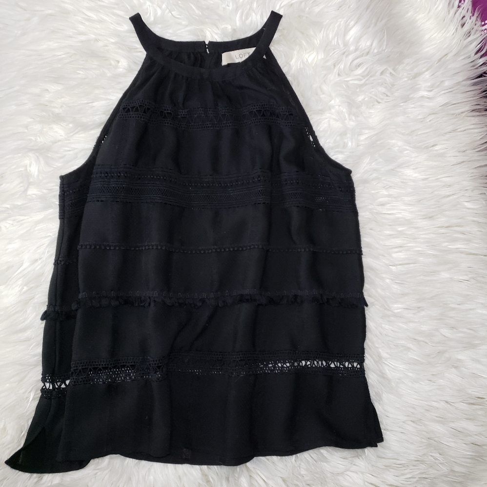 LOFT Black Eyelet |Crochet Tank top SP Blouse